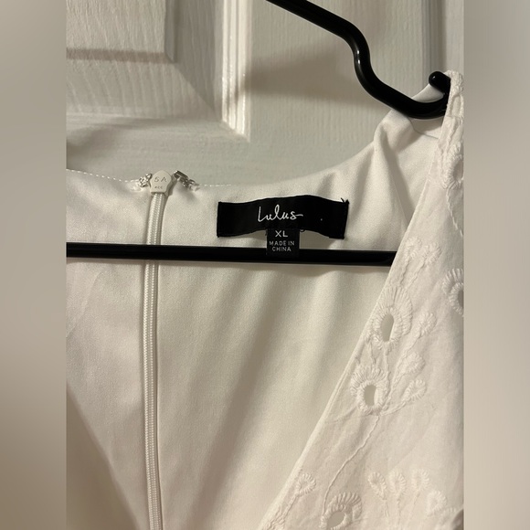 Flirtatious in Florence White Ruffled Eyelet Cotton Mini Dress - Picture 2 of 3